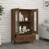 Aparador alto de madera contrachapada marrón roble 70x31x115