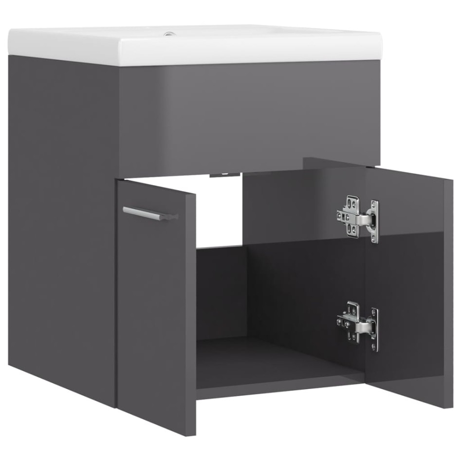 Mueble con lavabo madera de ingeniería gris