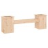 Banco con jardineras madera maciza de pino 184,5x39,5x56,5