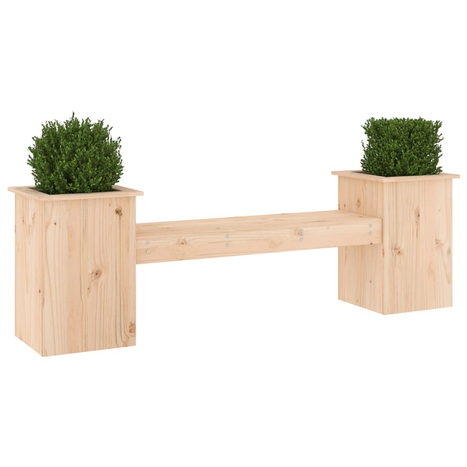 Banco con jardineras madera maciza de pino 184,5x39,5x56,5