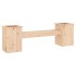 Banco con jardineras madera maciza de pino 184,5x39,5x56,5