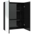 Armario de espejo de baño MDF negro brillante 60x15x75