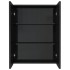 Armario de espejo de baño MDF negro brillante 60x15x75