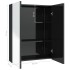 Armario de espejo de baño MDF negro brillante 60x15x75