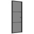 Puerta interior vidrio EGS y aluminio negro 76x201,5