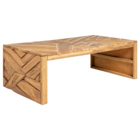 Mesa de centro madera maciza de teca erosionada 110x35x38