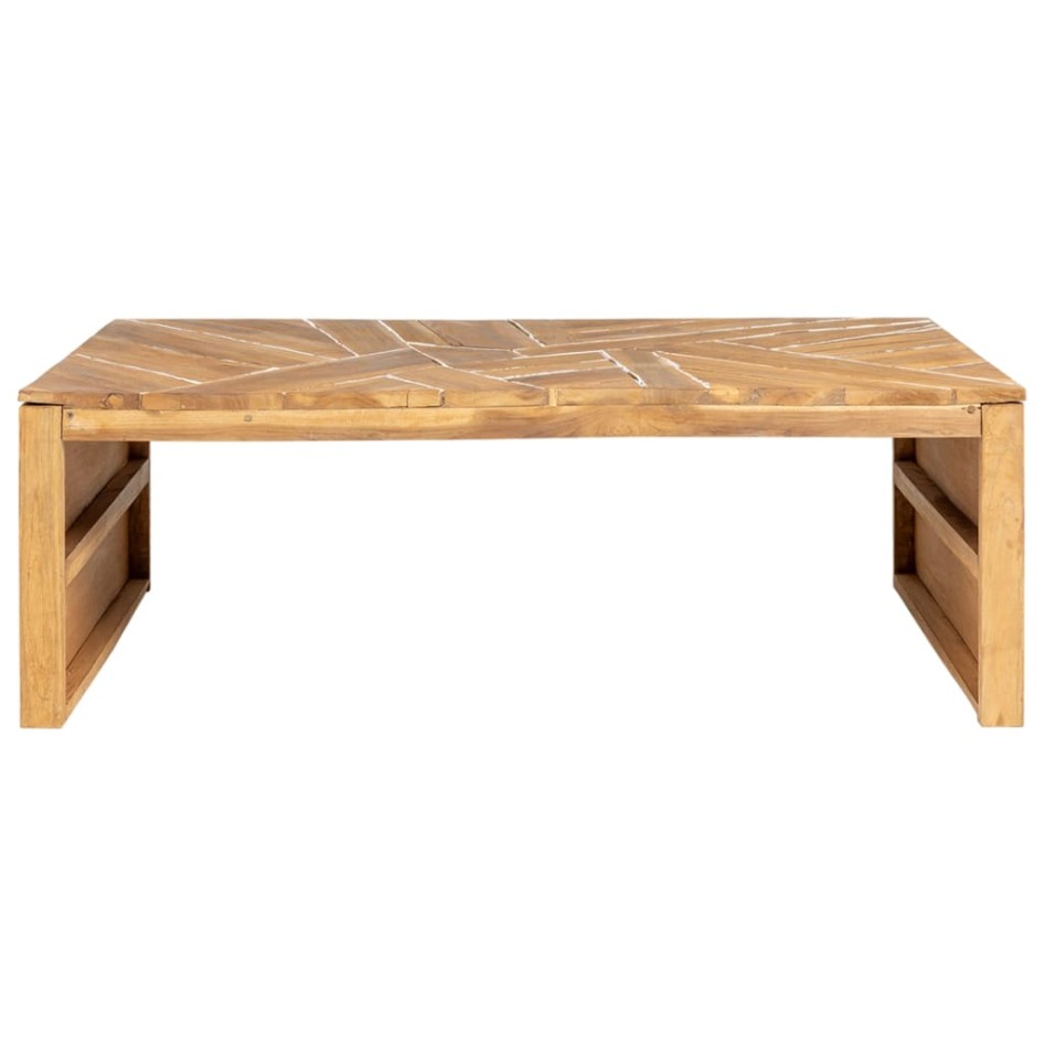 Mesa de centro madera maciza de teca erosionada 110x35x38