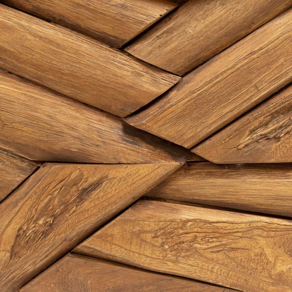 Mesa de centro madera maciza de teca erosionada 110x35x38