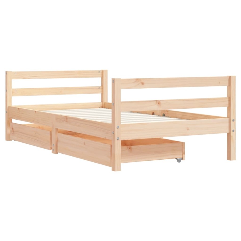 Estructura de cama infantil con cajones madera de pino