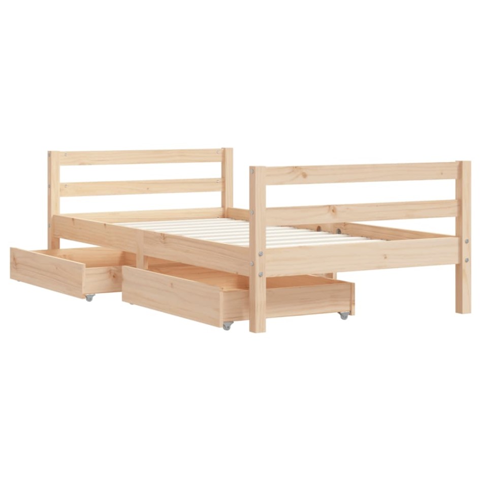 Estructura de cama infantil con cajones madera de pino