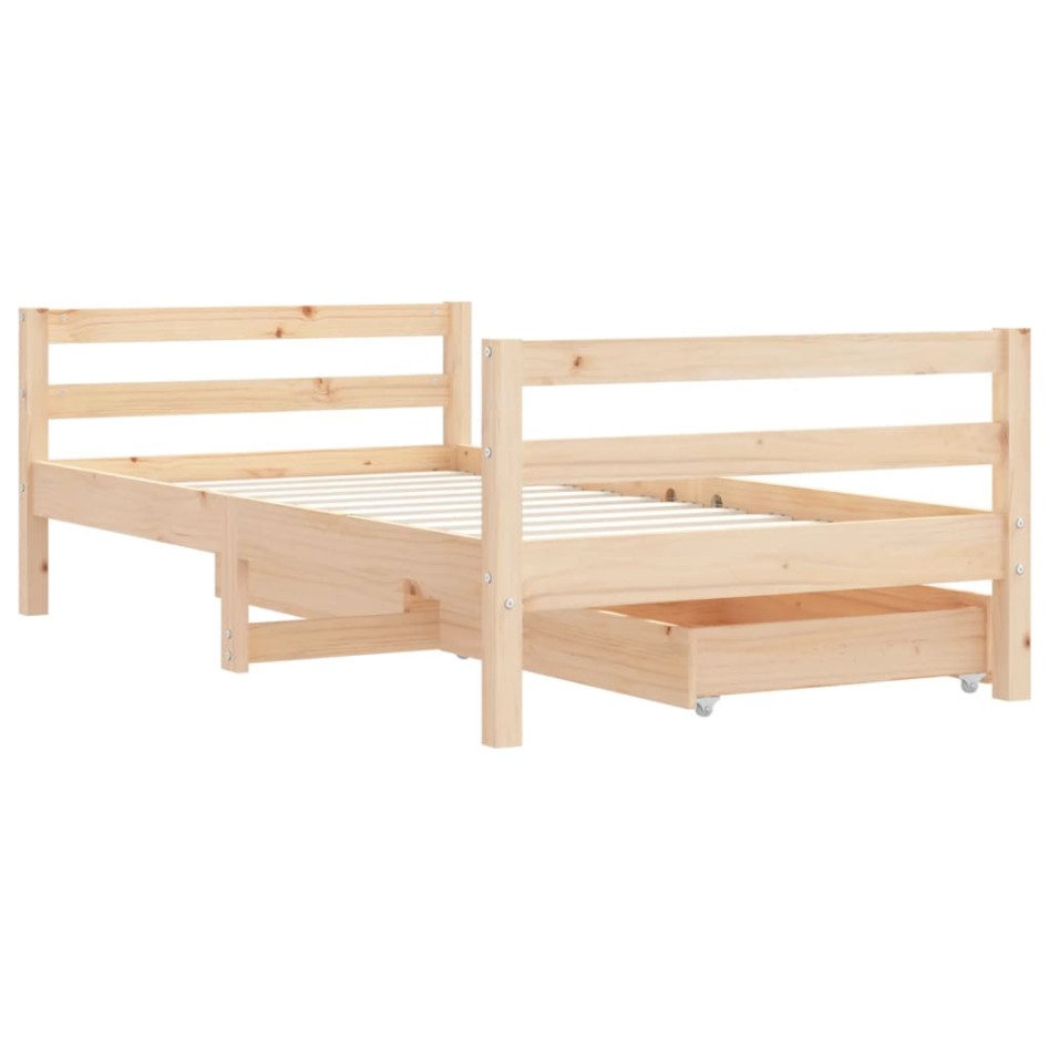 Estructura de cama infantil con cajones madera de pino