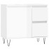 Armario de baño madera contrachapada blanco brillo 65x33x60
