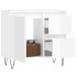 Armario de baño madera contrachapada blanco brillo 65x33x60