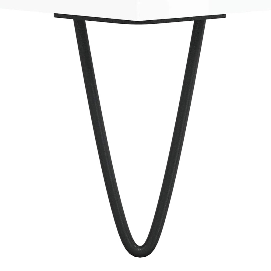 Armario de baño madera contrachapada blanco brillo 65x33x60