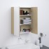 Armario de espejo de baño MDF blanco y roble 60x15x75