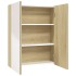 Armario de espejo de baño MDF blanco y roble 60x15x75