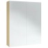Armario de espejo de baño MDF blanco y roble 60x15x75