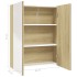 Armario de espejo de baño MDF blanco y roble 60x15x75