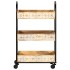 Carro de cocina de 3 niveles madera maciza de mango 46x30x76