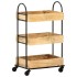 Carro de cocina de 3 niveles madera maciza de mango 46x30x76