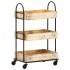 Carro de cocina de 3 niveles madera maciza de mango 46x30x76