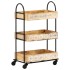 Carro de cocina de 3 niveles madera maciza de mango 46x30x76