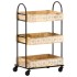 Carro de cocina de 3 niveles madera maciza de mango 46x30x76