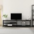 Mueble para TV metal y madera contrachapada negro 200x40x50