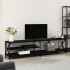 Mueble para TV metal y madera contrachapada negro 200x40x50