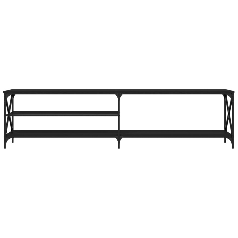 Mueble para TV metal y madera contrachapada negro 200x40x50