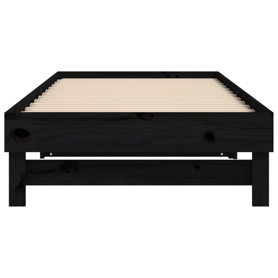 Sofá cama extraíble madera maciza de pino negro 2x(80x200)