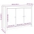 Aparador de madera maciza de pino blanco 100x35x74