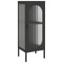 Aparador alto vidrio y acero negro 40x35x105