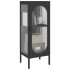 Aparador alto vidrio y acero negro 40x35x105