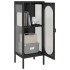 Aparador alto vidrio y acero negro 40x35x105