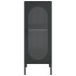 Aparador alto vidrio y acero negro 40x35x105
