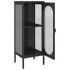 Aparador alto vidrio y acero negro 40x35x105
