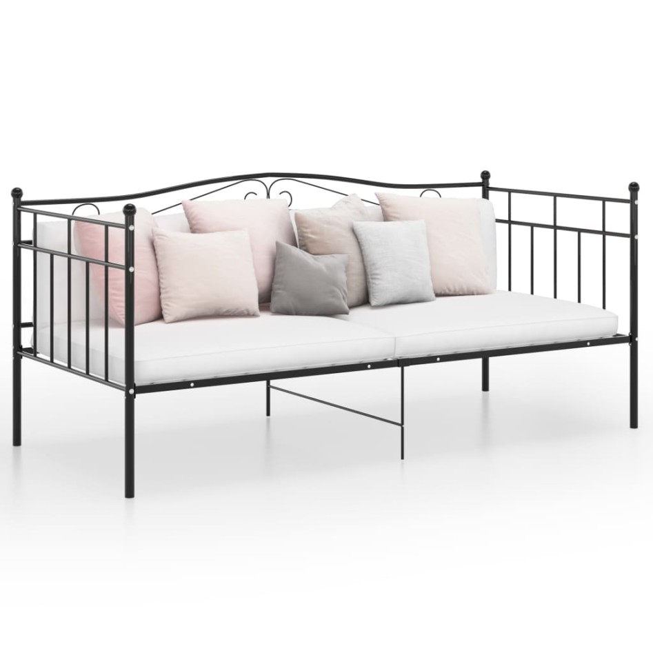 Estructura de sofá cama sin colchón metal negro 90x200