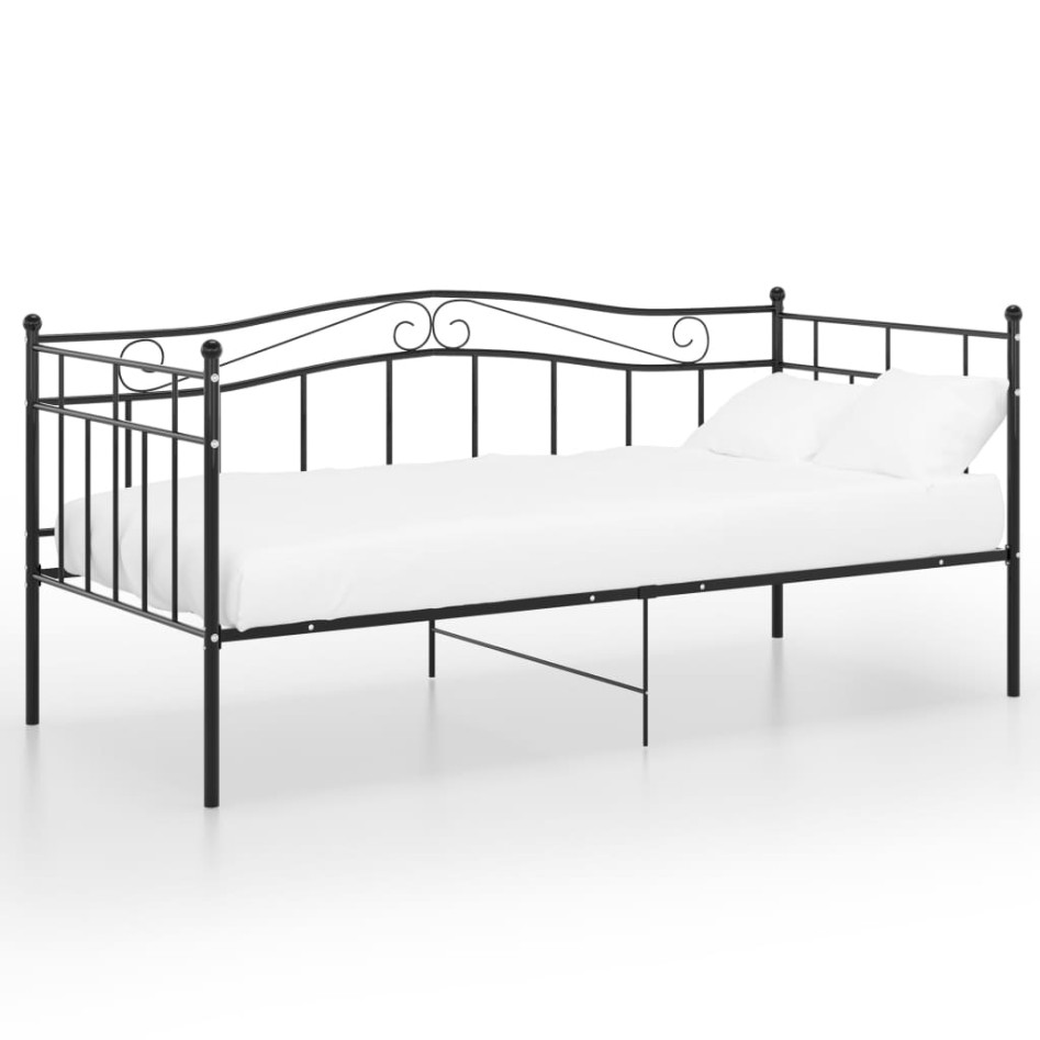 Estructura de sofá cama sin colchón metal negro 90x200