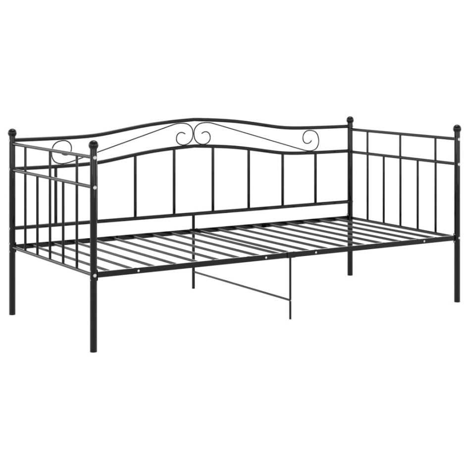 Estructura de sofá cama sin colchón metal negro 90x200