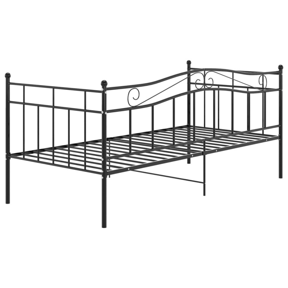 Estructura de sofá cama sin colchón metal negro 90x200