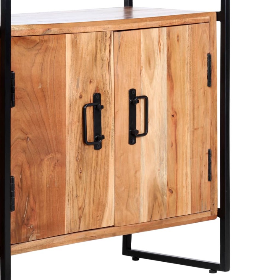 Estantería de 4 niveles madera maciza de acacia 80x30x180