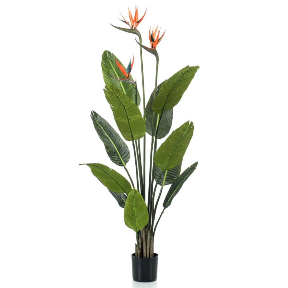 Emerald Planta artificial Strelitzia con maceta y flores 120