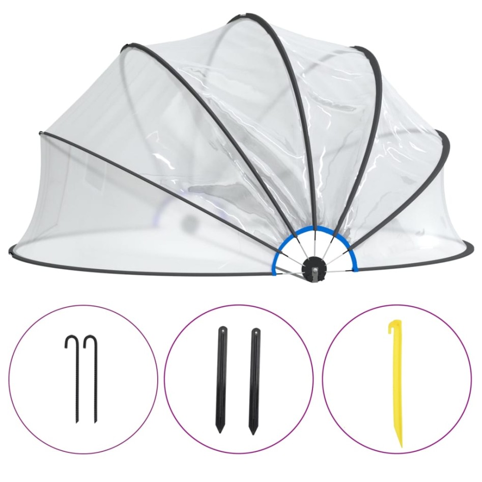 Cúpula para piscina redonda PVC 376x188