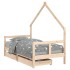 Estructura de cama infantil con cajones madera de pino