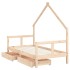 Estructura de cama infantil con cajones madera de pino