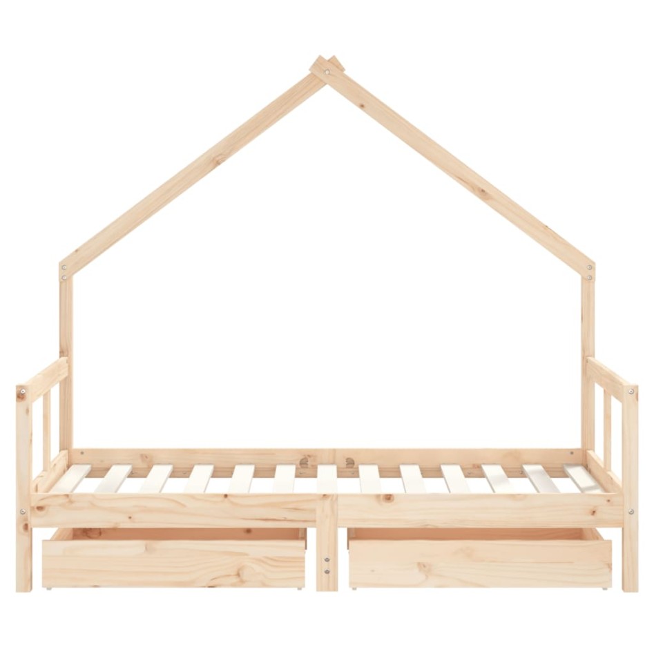 Estructura de cama infantil con cajones madera de pino