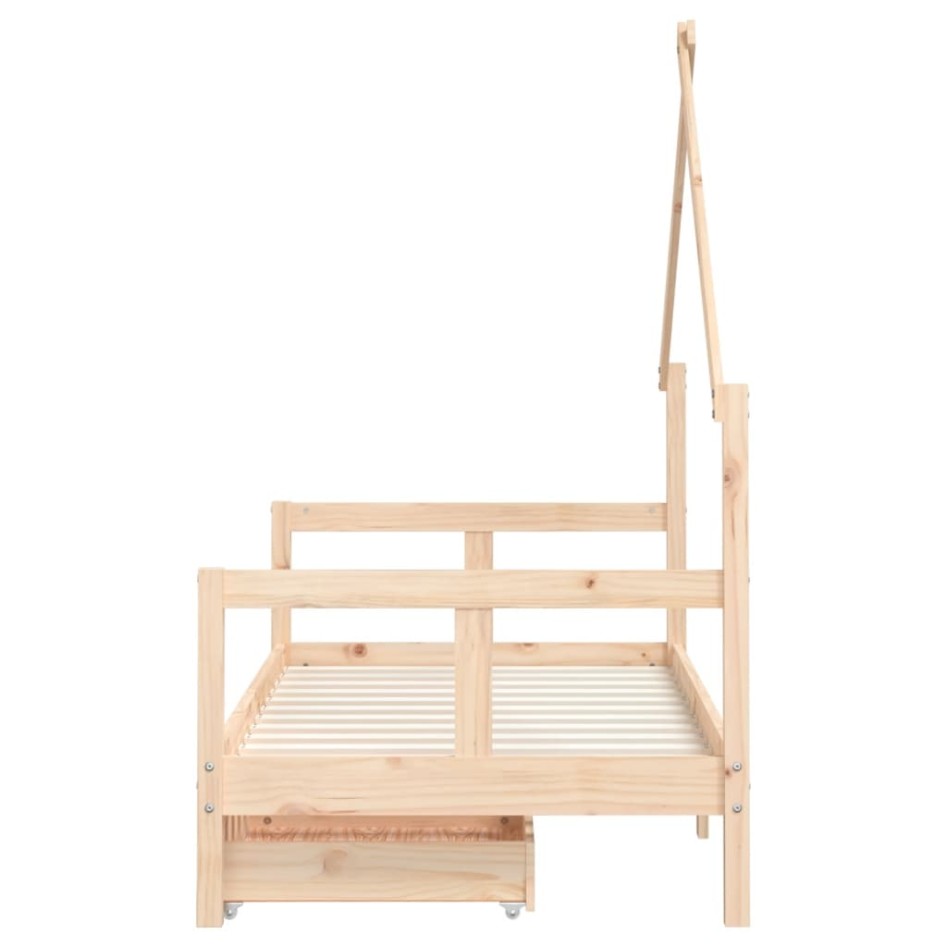 Estructura de cama infantil con cajones madera de pino
