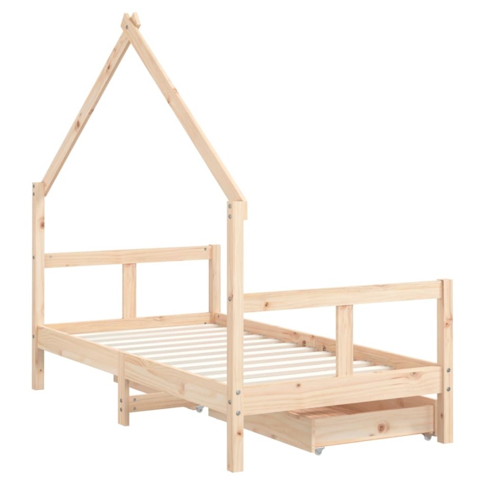 Estructura de cama infantil con cajones madera de pino