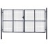 Puerta de malla de jardín acero galvanizado gris 289x150